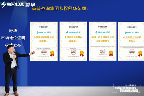 创新引领，畅销全球100个国家及地区！ ——舒华体育AI矩阵新品闪耀2025中国体博会