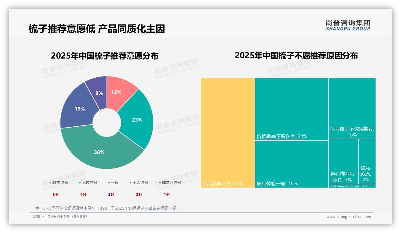 仅12%非常愿意推荐，梳子口碑破局路径——尚普咨询集团研报速览-2025年12月-梳子-38