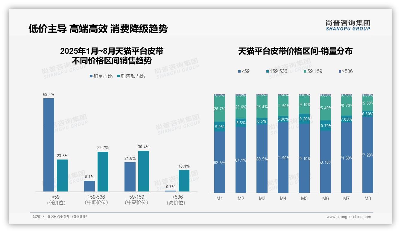 京东皮带高价位销售额占比49.1%，尚普咨询集团年度报告精华-2025年10月-皮带-38