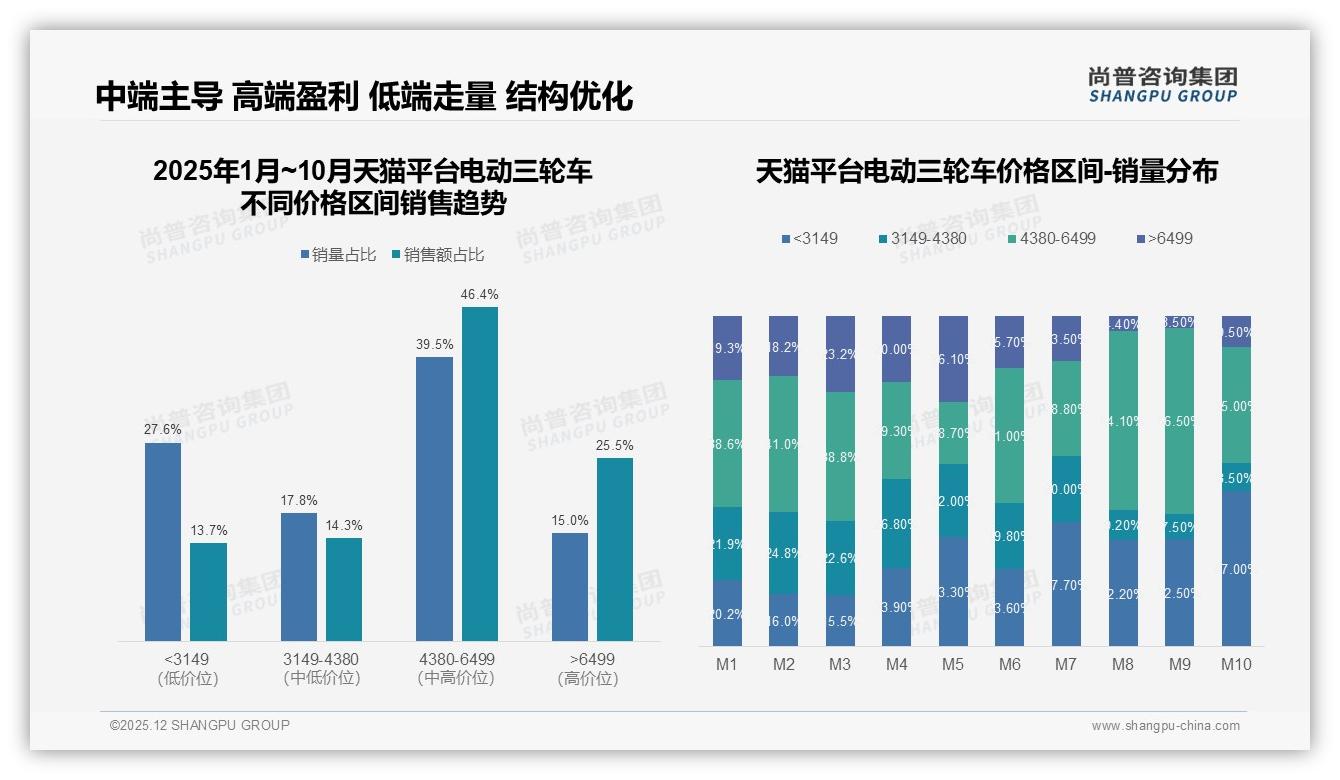 天猫电动三轮车74.3%线上占比，平台促销季销量翻倍——尚普咨询集团年度复盘-2025年12月-电动三轮车-38